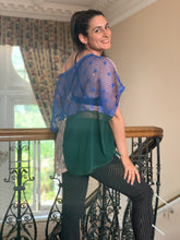 Load image into Gallery viewer, see-through T-shirt colorful embroidery front lace pink green sheer top